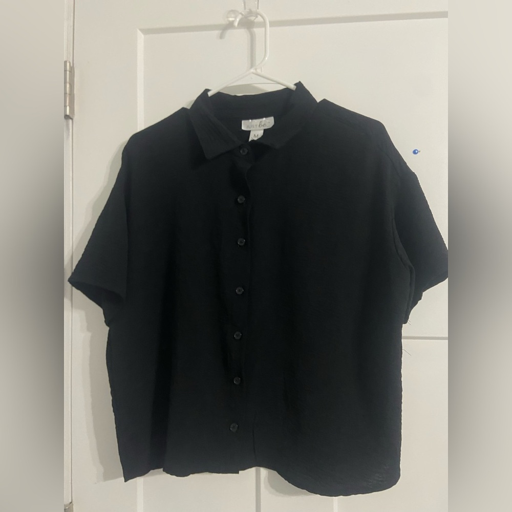 Black Casual Button-Down Shirt- NWOT